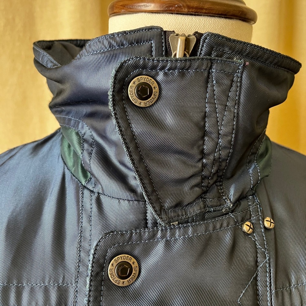 Vintage 1990s Spyder Ski Jacket Blue Teal Colorblock Men's XL Thinsulate - Picture 9 of 12